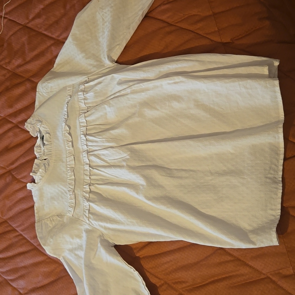 White Puff Sleeve Blouse S
